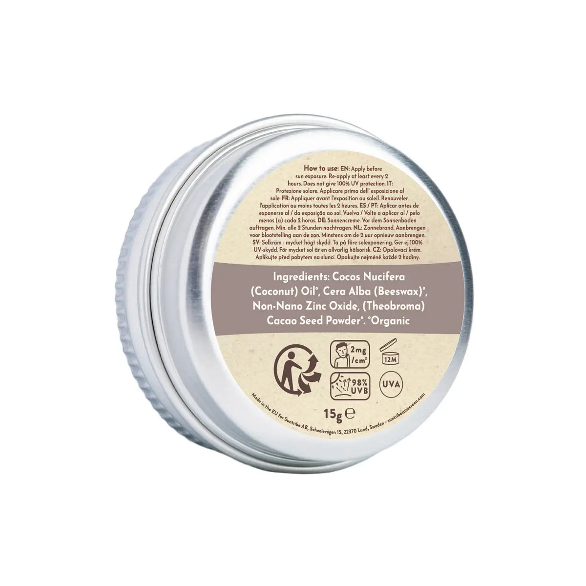 Suntribe Organic Mineral Face & Sport Zinc Sunscreen Spf 50