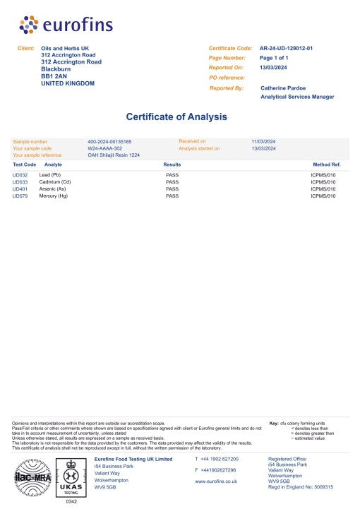 100% Pure Himalayan Shilajit 20gms for Men and Women