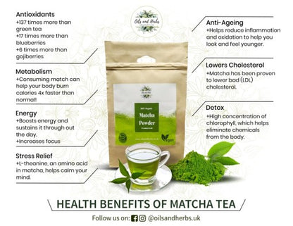 Organic Matcha Powder – 100% Pure and Natural - Premium Grade