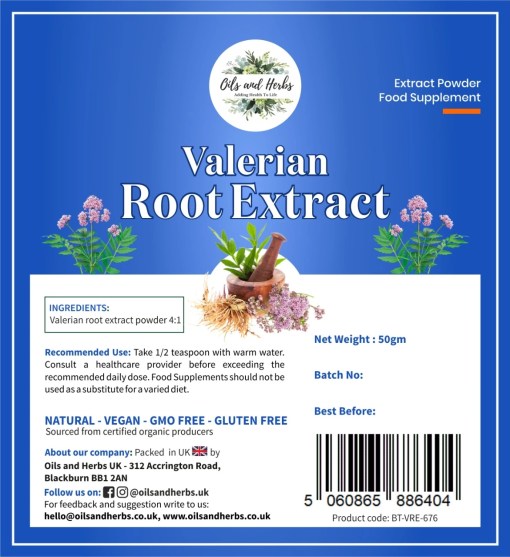 Organic Valerian Root Extract Powder - 4:1- 100% Pure and Natural