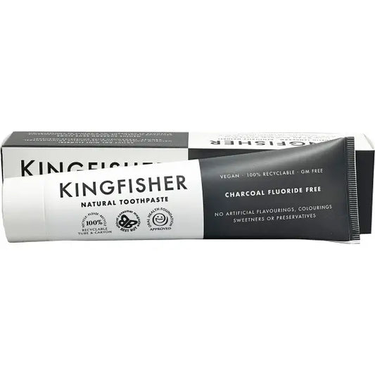 Kingfisher Activated Charcoal Mint Toothpaste Fluoride Free 100ml