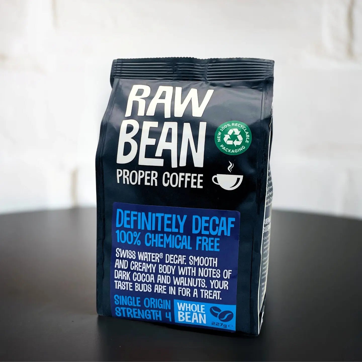 Raw Bean Definitely Decaffeinated Medium Roast Single Origin Coffee Beans 227g