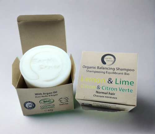 Organic Certified Balancing Solid Shampoo - Lemon & Lime - Normal & all Hair Types 60g-0
