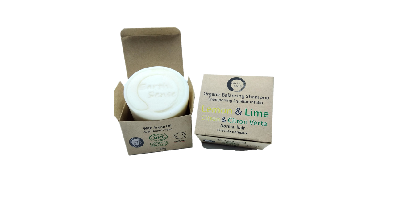 Organic Certified Balancing Solid Shampoo - Lemon & Lime - Normal & all Hair Types 60g-3