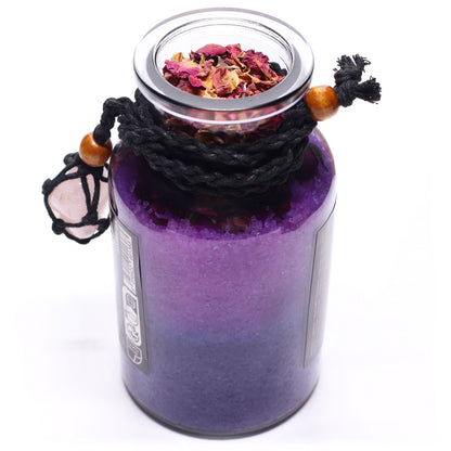 Ancient Witch Bath Spell Potion & Rose Quartz Crystal Amulet - Love