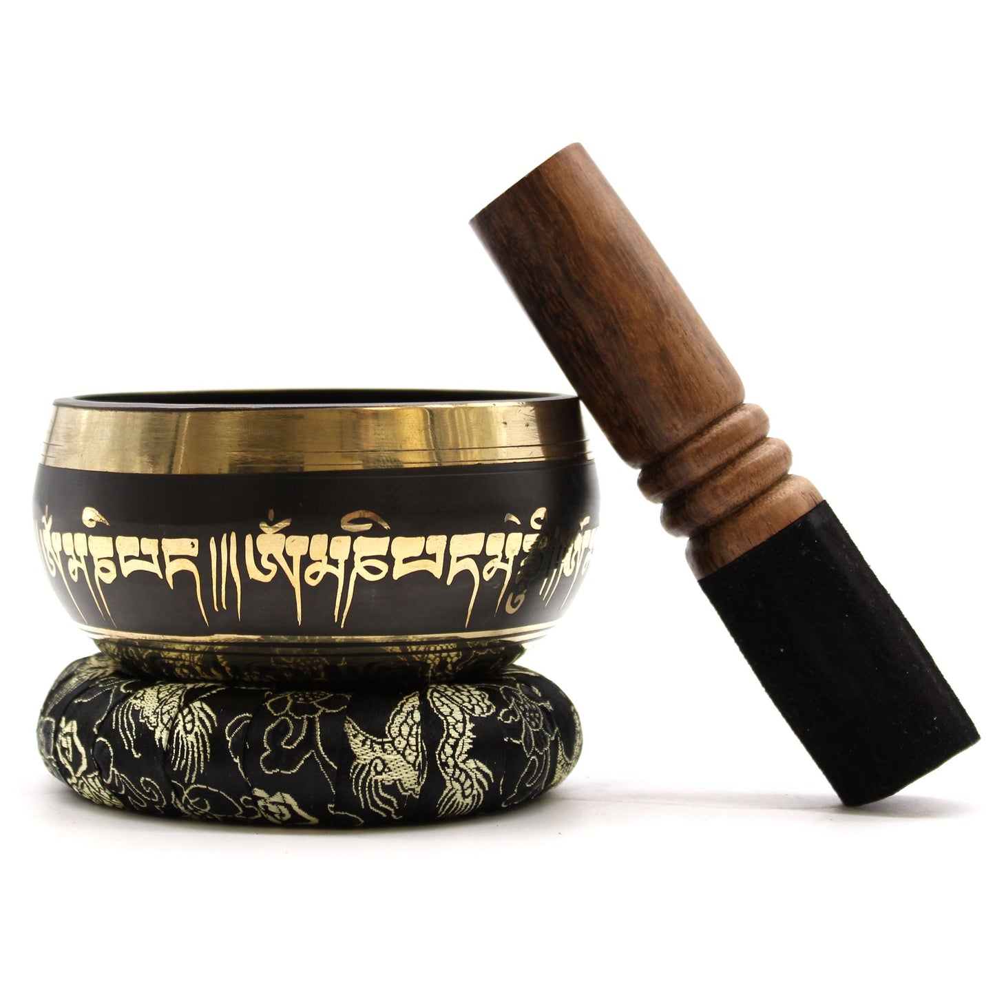 Lotus Flower Singing Bowl Set - Black