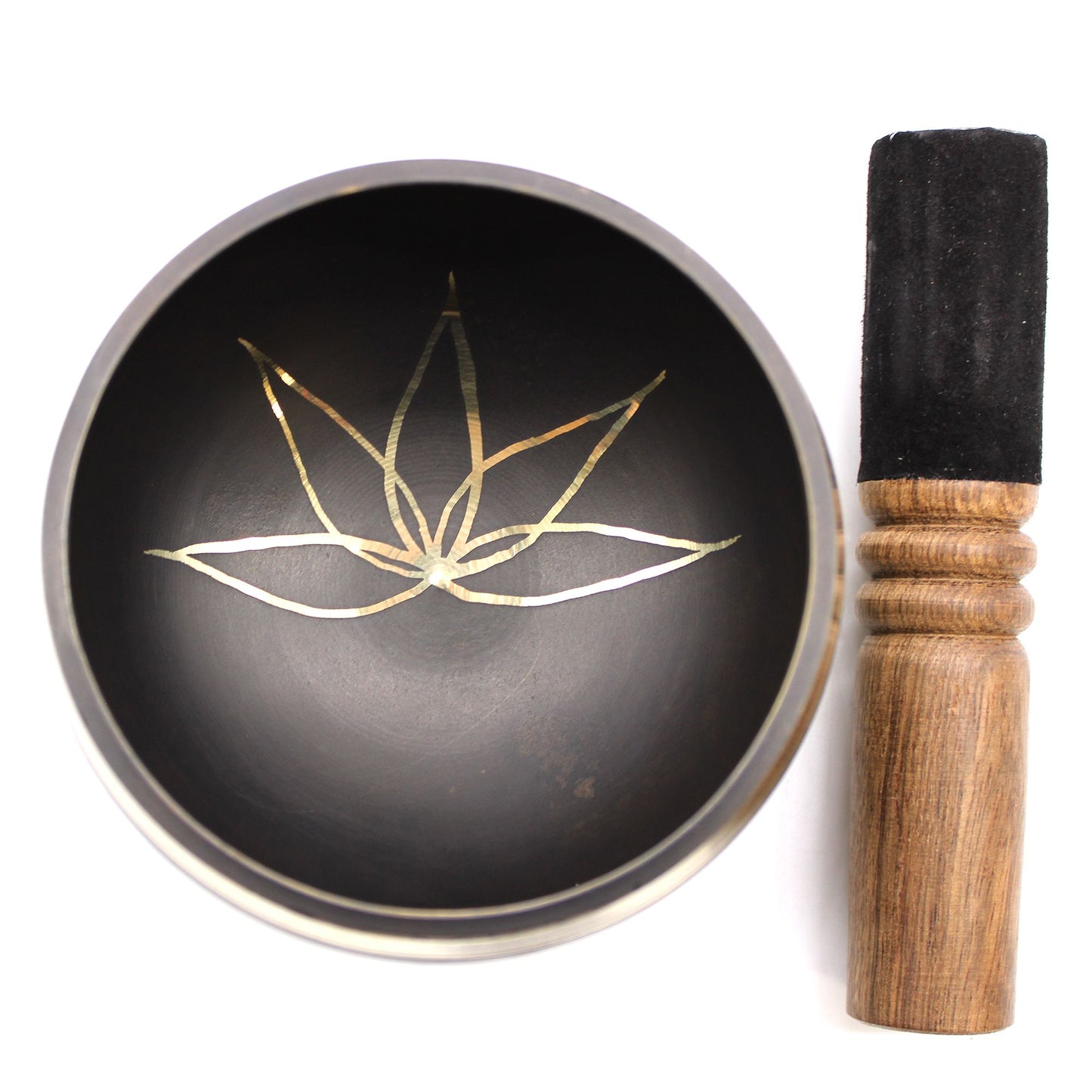 Lotus Flower Singing Bowl Set - Black