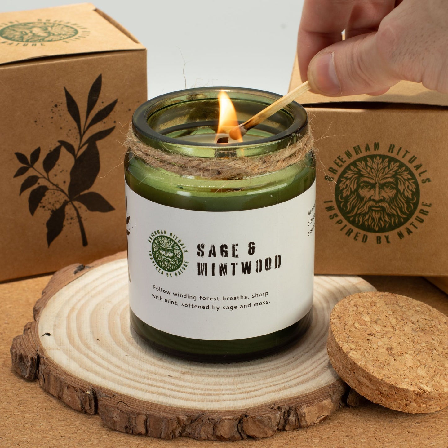 Greenman Woodwick Soy Candle