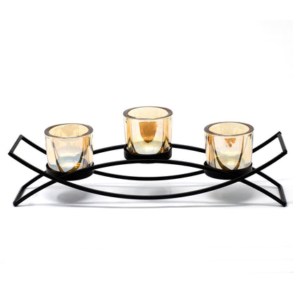 Centrepiece Iron Votive Candle Holder - 3 Cup Silhouette