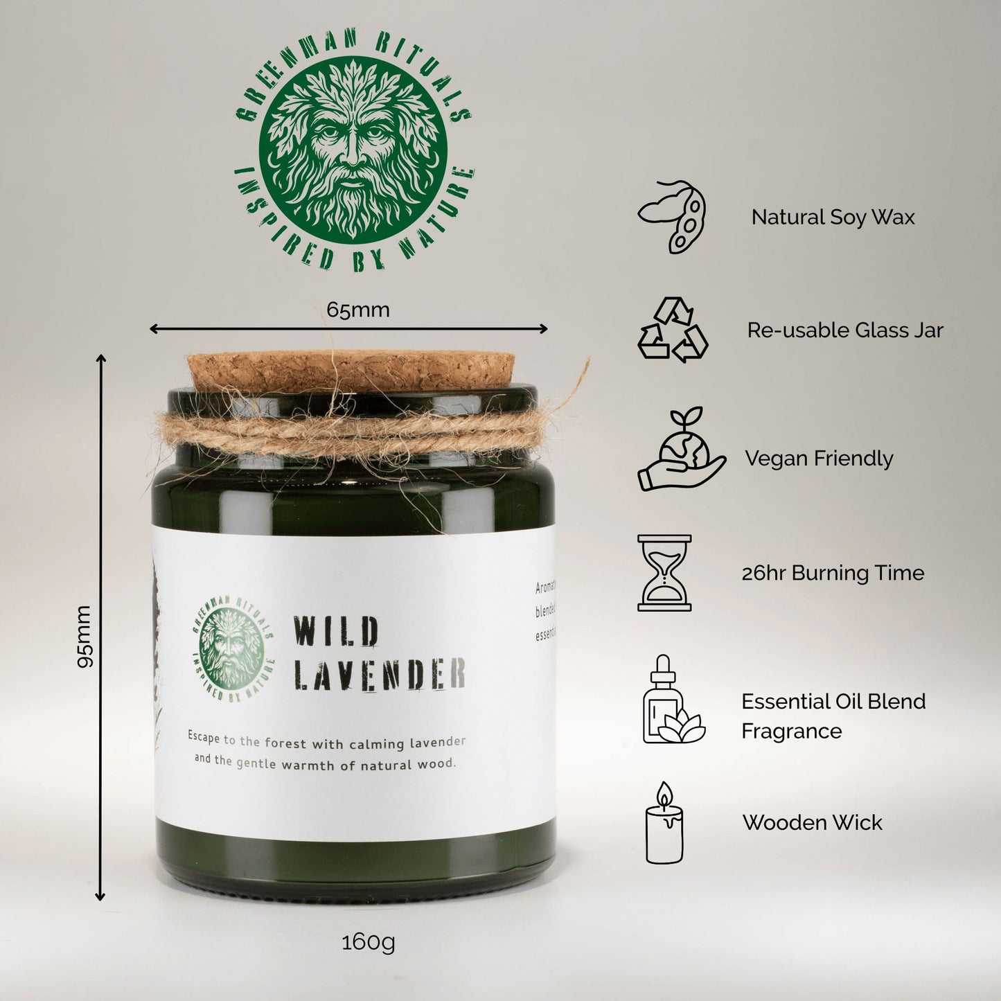 Greenman Woodwick Soy Candle