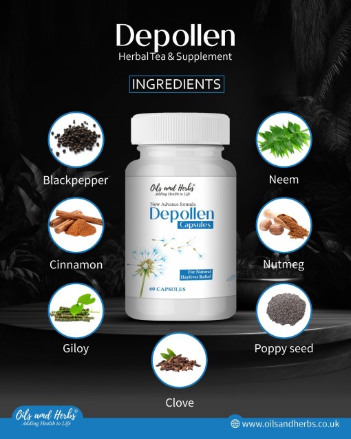 Natural Hay Fever Capsules & Essential oil blend pack - 100% Herbal Supplement