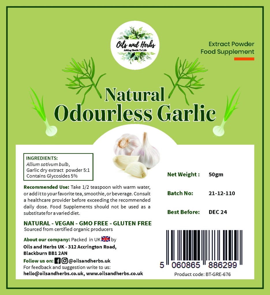 Garlic Extract Powder contains Glycosides 5%