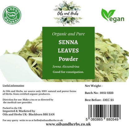 Organic Senna Leaves Powder-100% Natural, Clean and Pure