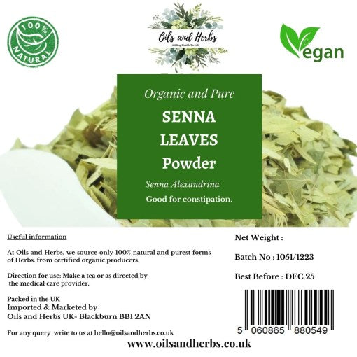 Organic Senna Leaves Powder-100% Natural, Clean and Pure
