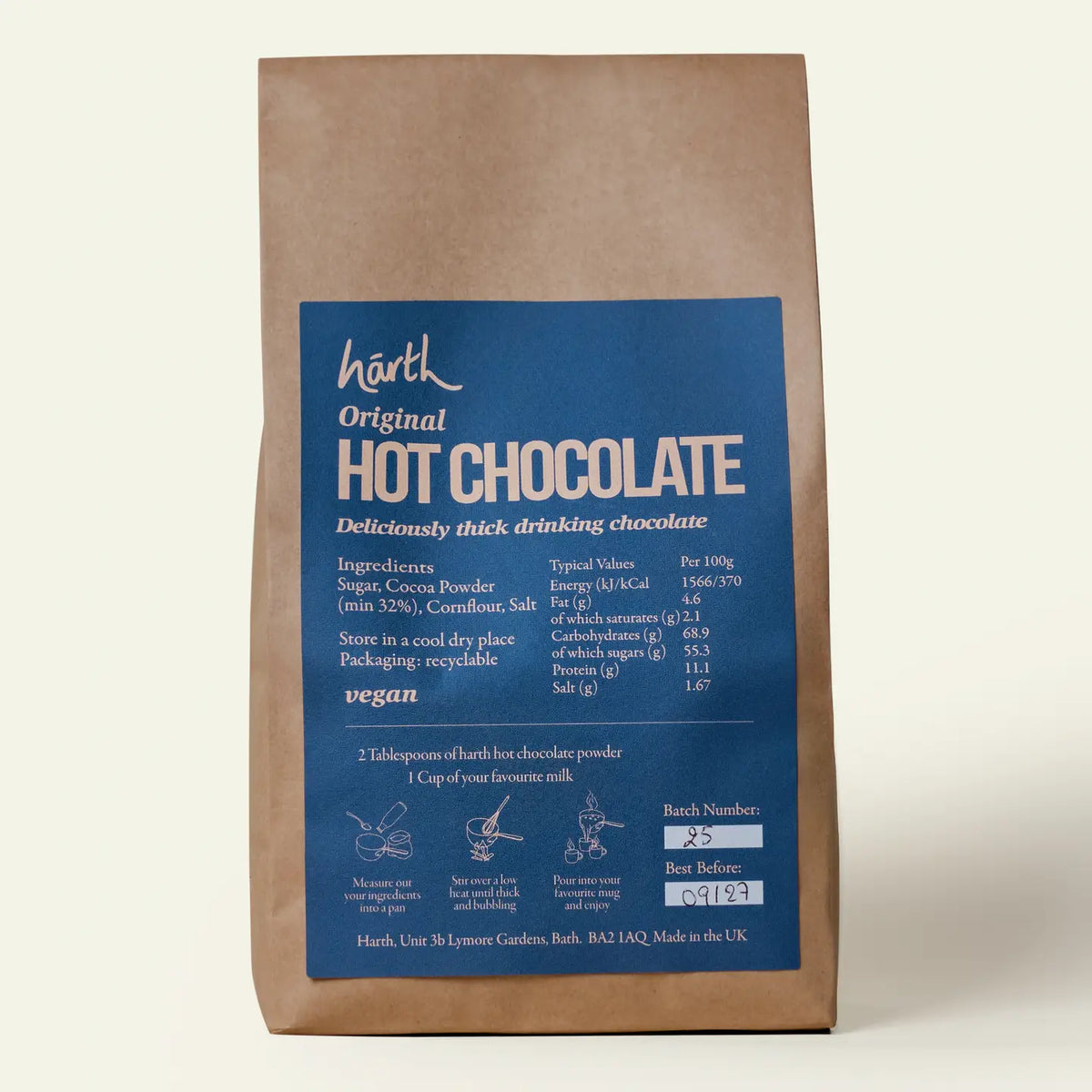 Harth Original Hot Chocolate 1KG Refill Bag