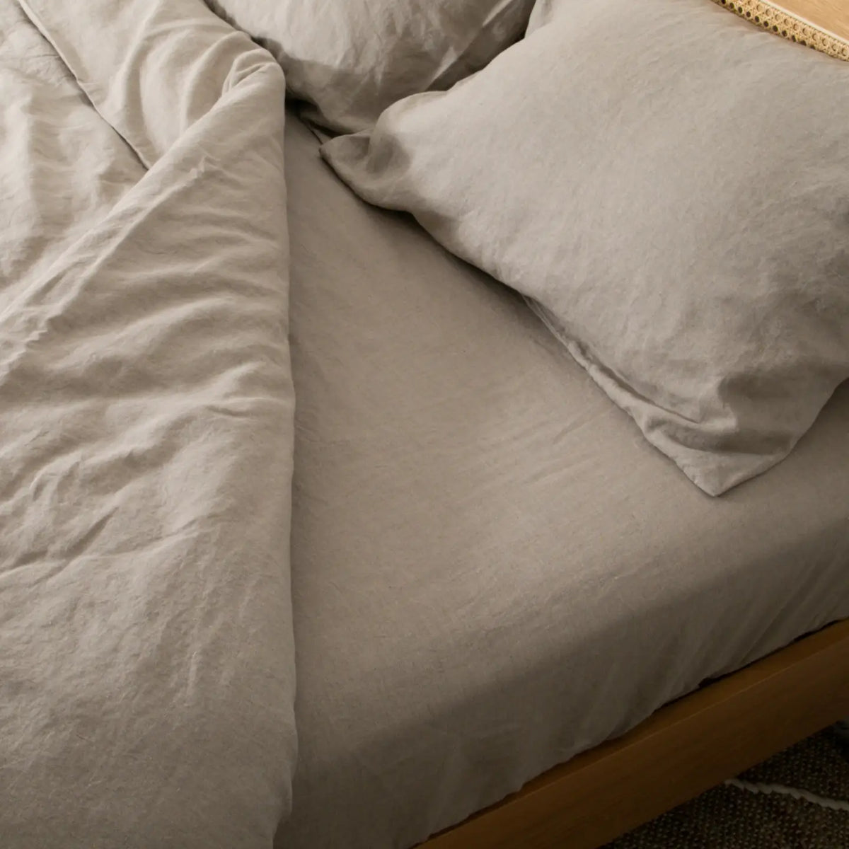 Natural King 100% Linen Fitted Sheet (160x200cm)