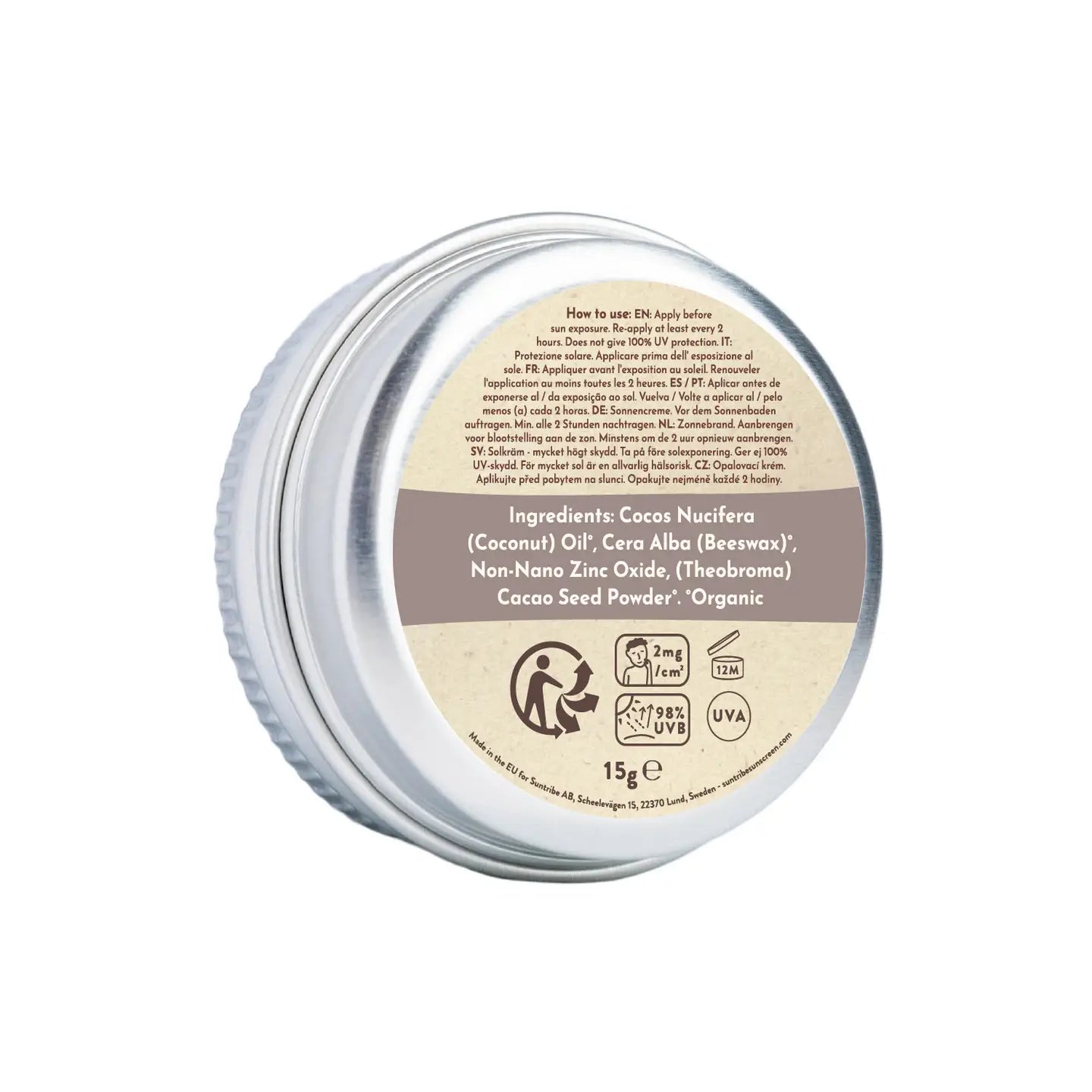 Suntribe Organic Mineral Face & Sport Zinc Sunscreen Spf 50