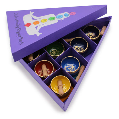 Chakra Pyramid Singing Bowls